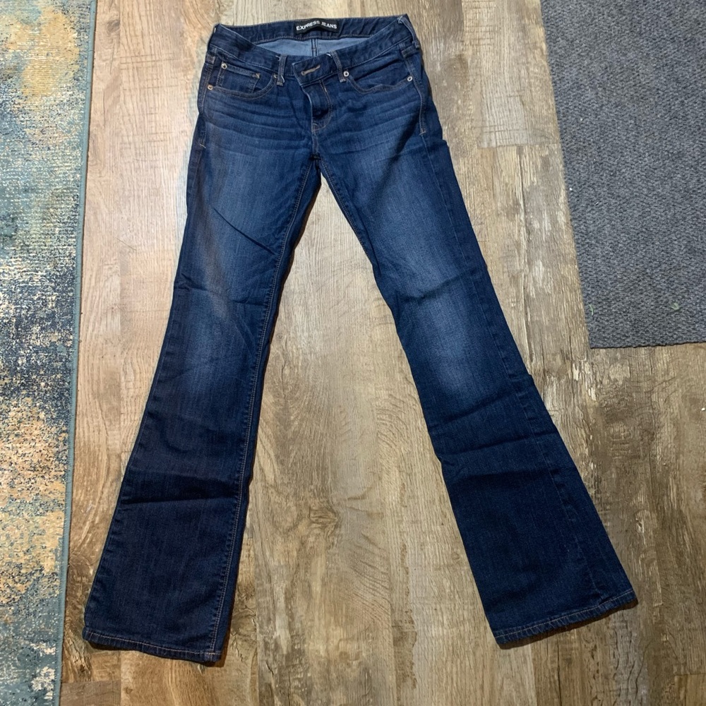 Express low rise boot cut jeans